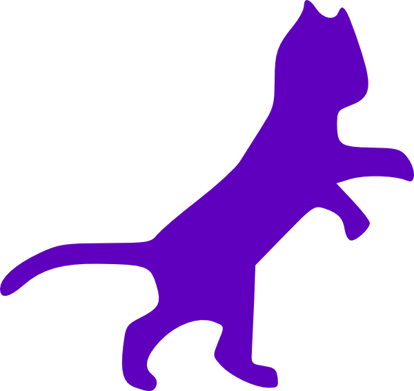 Purple Cat Dancing Clip Art