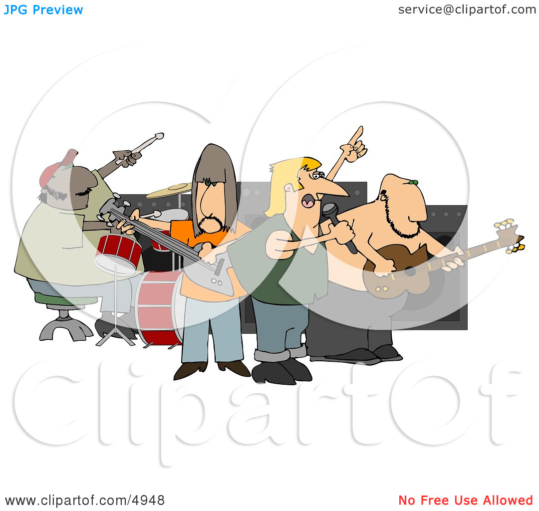 Rock Band Playing Music Clipart By Djart  4948