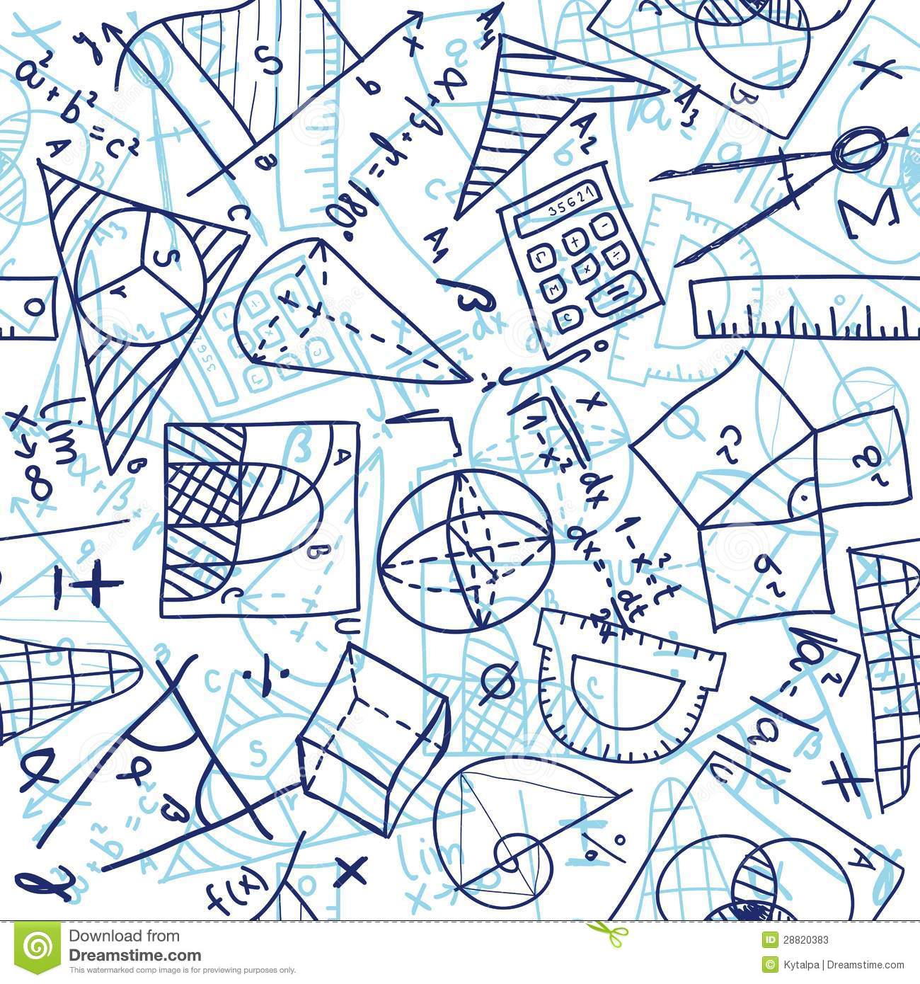 Seamless Pattern Background   Illustration Of Mathematics Drawings