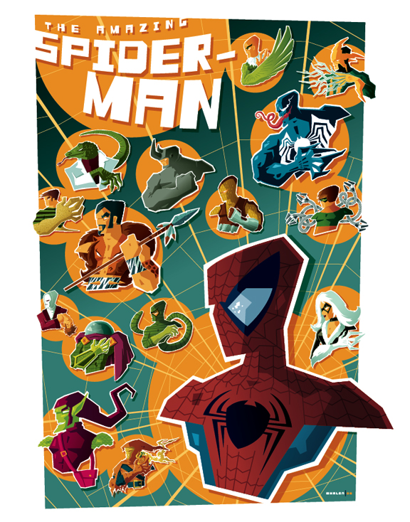 Spider Man And Villains Poster