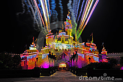 Stars Is The Nightly Fireworks Performance At The Hong Kong Disneyland    