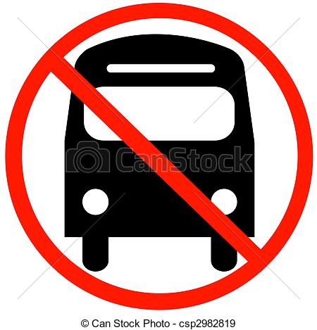 Stock Illustration   Bus With Not Allowed Symbol   No Bus Parking Or