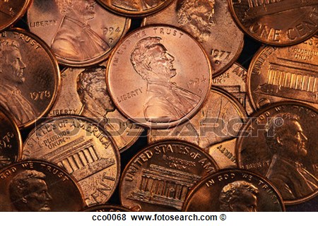 Stock Illustration   Lincoln Pennies  Fotosearch   Search Eps Clip Art