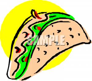 Taco With Lettuce   Royalty Free Clipart Picture