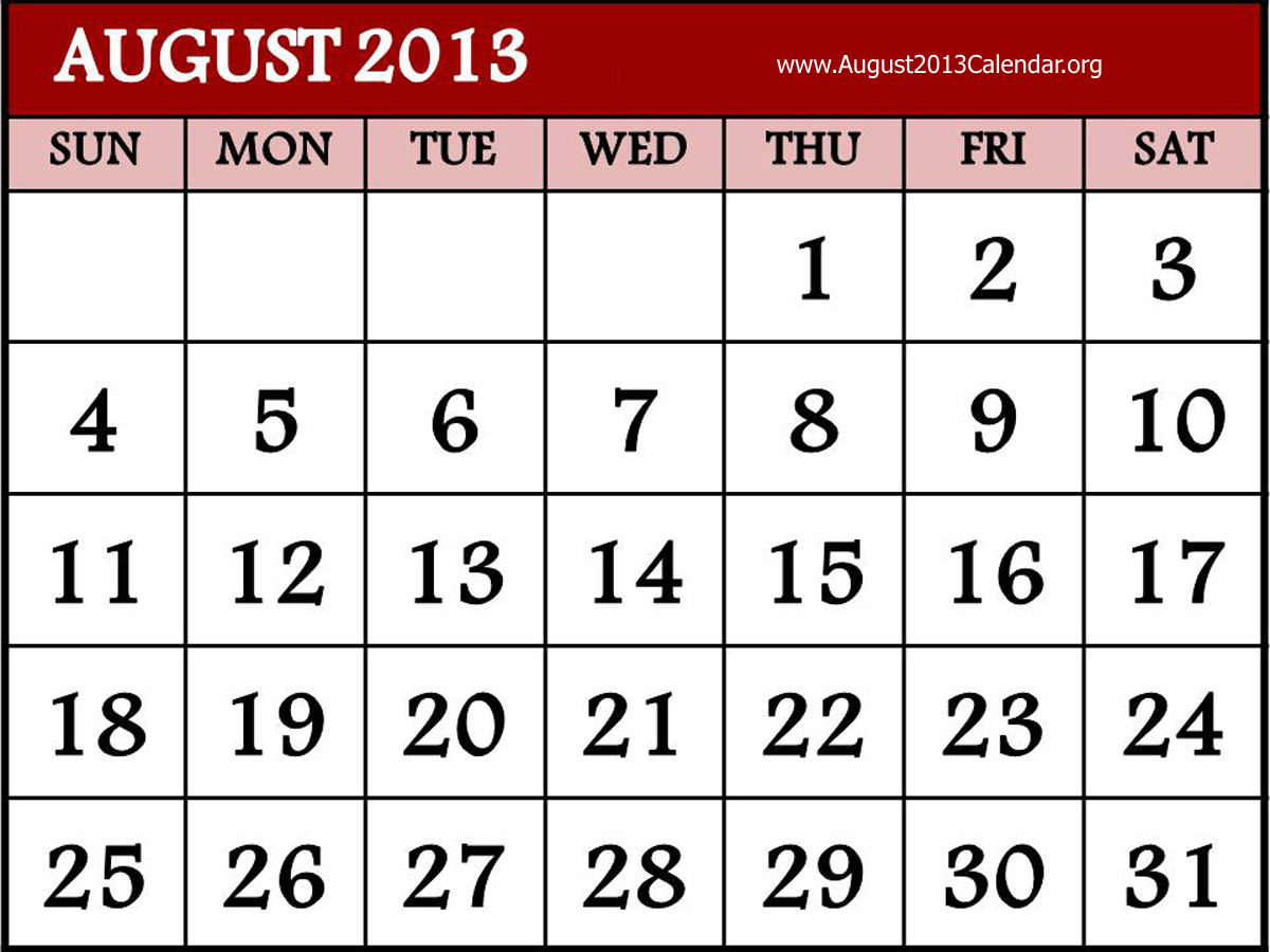 August 2013 Calendar Clipart Images   Pictures   Becuo