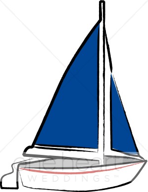 Blue Sail Clipart   Nautical Wedding Clipart