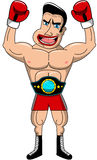 Boxer Winner Championship Belt Screaming Isolated Royalty Free Stock    