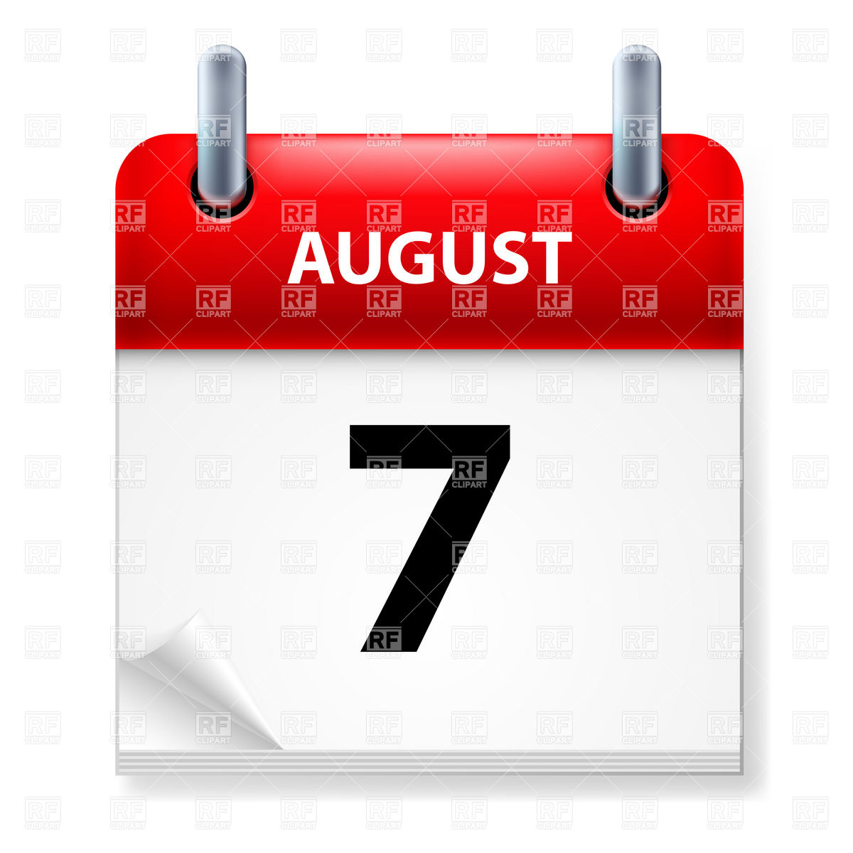 Calendar Icon   August 7 Calendars Layouts Download Royalty Free