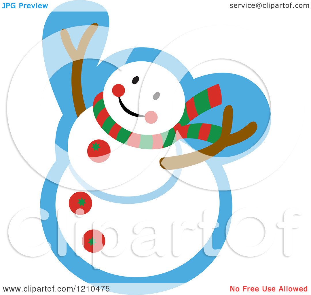 Cartoon Of A Happy Snowman   Royalty Free Vector Clipart By Cherie    