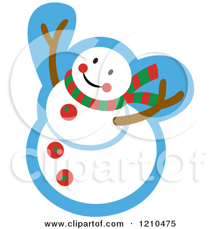 Cartoon Of A Happy Snowman   Royalty Free Vector Clipart By Cherie    