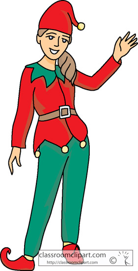 Christmas Clipart   Girl Chirstmas Elf   Classroom Clipart