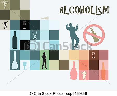 Clip Art Vector Of Theme Of Alcoholism As A Disease Of Addiction To
