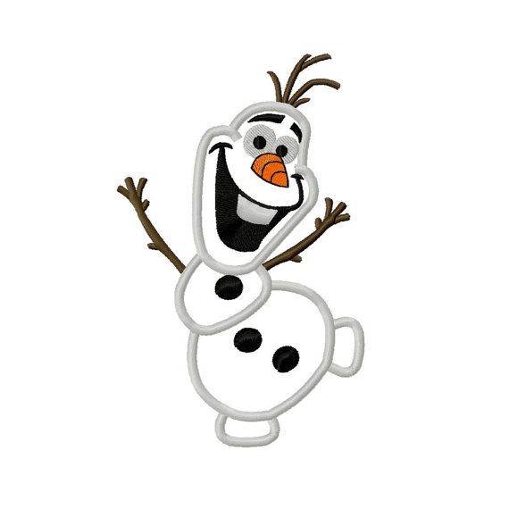 Cold Snowman Applique Embroidery Design 4x4 5x7 8x8 6x10 Olaf Frozen    