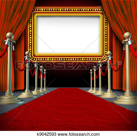 Drawing Of Movie Marquee Sign K9042593   Search Clipart Illustration