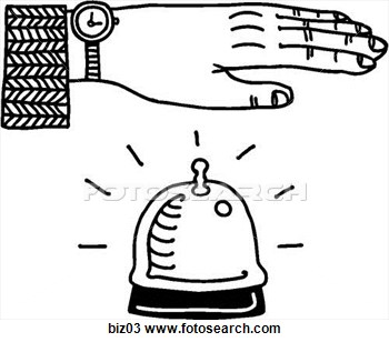 Drawing Of Service Bell   B W Biz03   Search Clipart Illustration