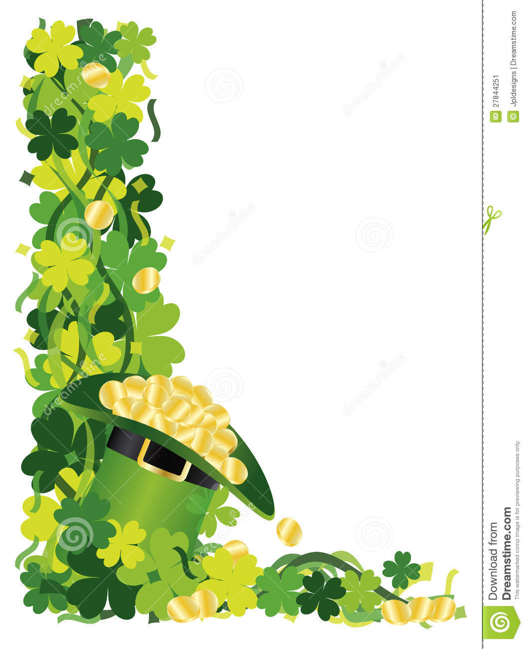 Four Leaf Clover Hat Of Gold Border Illustration Stock Image   Image
