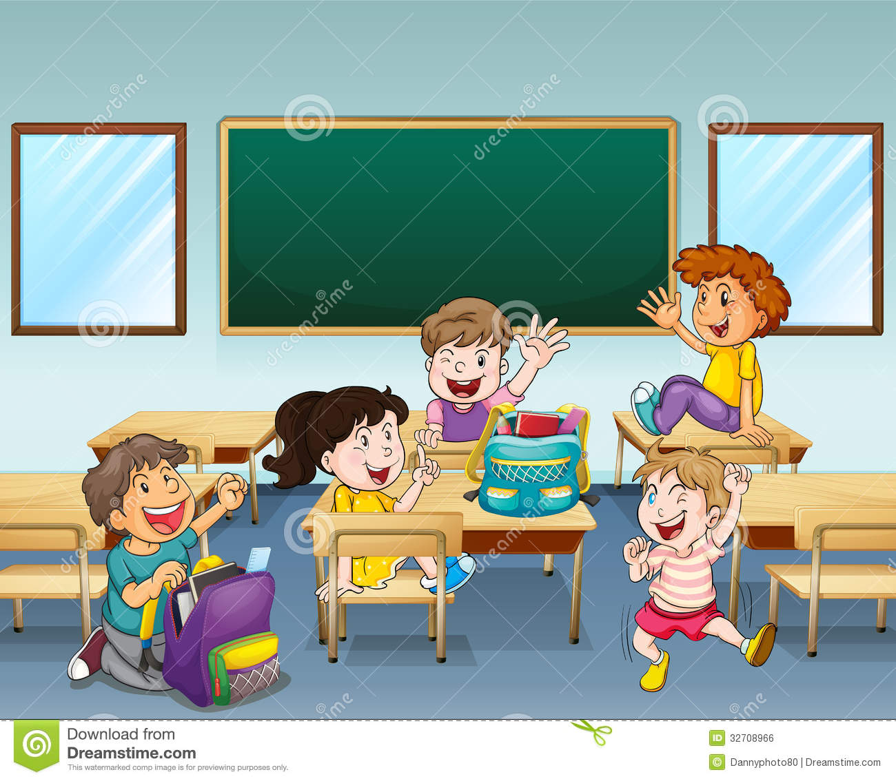 Happy Students Inside A Classroom Royalty Free Stock Image   Image