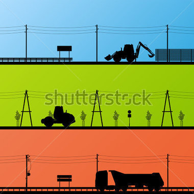 Highway Roadway Construction Site Roadwork Landscape And Heavy Duty    