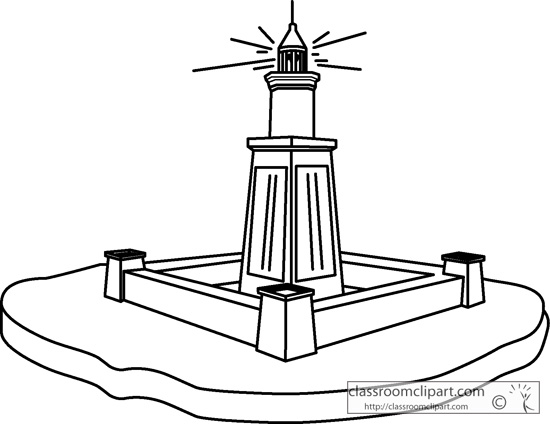 History   The Lighthouse Of Alexandria Outline   Classroom Clipart