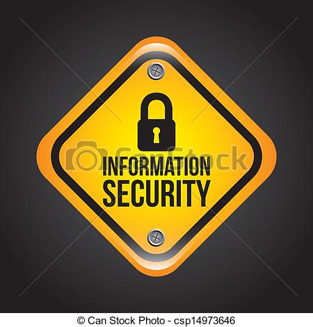 Information Security Over Black Background Vector Illustration