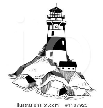 Lighthouse Clipart Black And White Royalty Free  Rf  Lighthouse