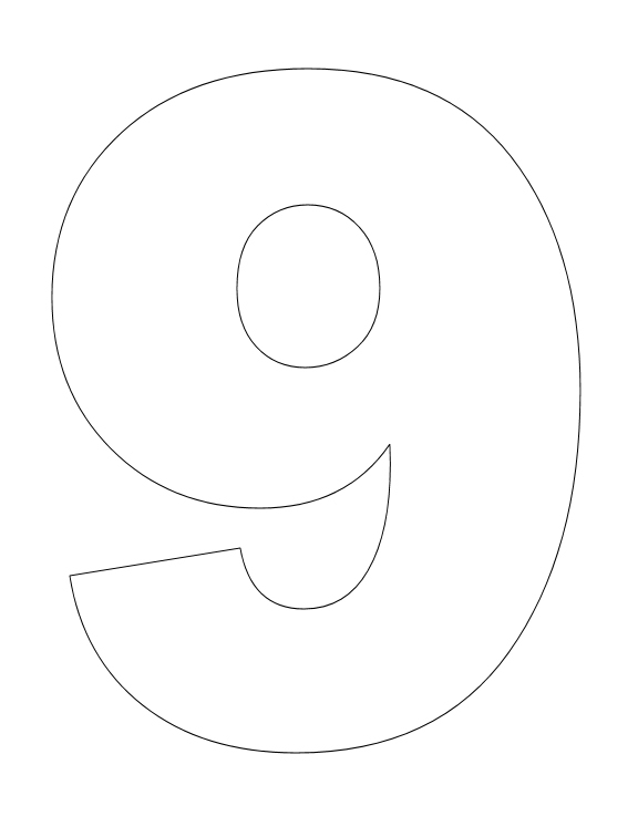 Number Nine Coloring Page   Teach Counting Skill Using This Number