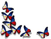 Philippine Fahne Schmetterlinge Freigestellt Wei  Hintergrund