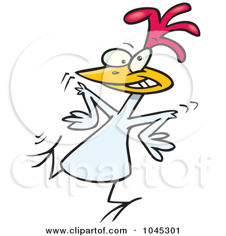 Rf  Clip Art Illustration Of A Cartoon Chicken Dancing By Ron Leishman
