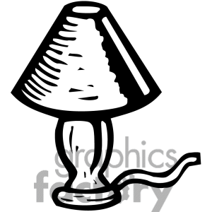 Royalty Free Black White Lamp Clipart Image Picture Art   382931