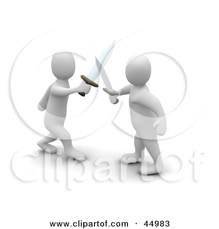 Royalty Free  Rf  Clipart Illustration Of 3d Blanco Men Arguing With