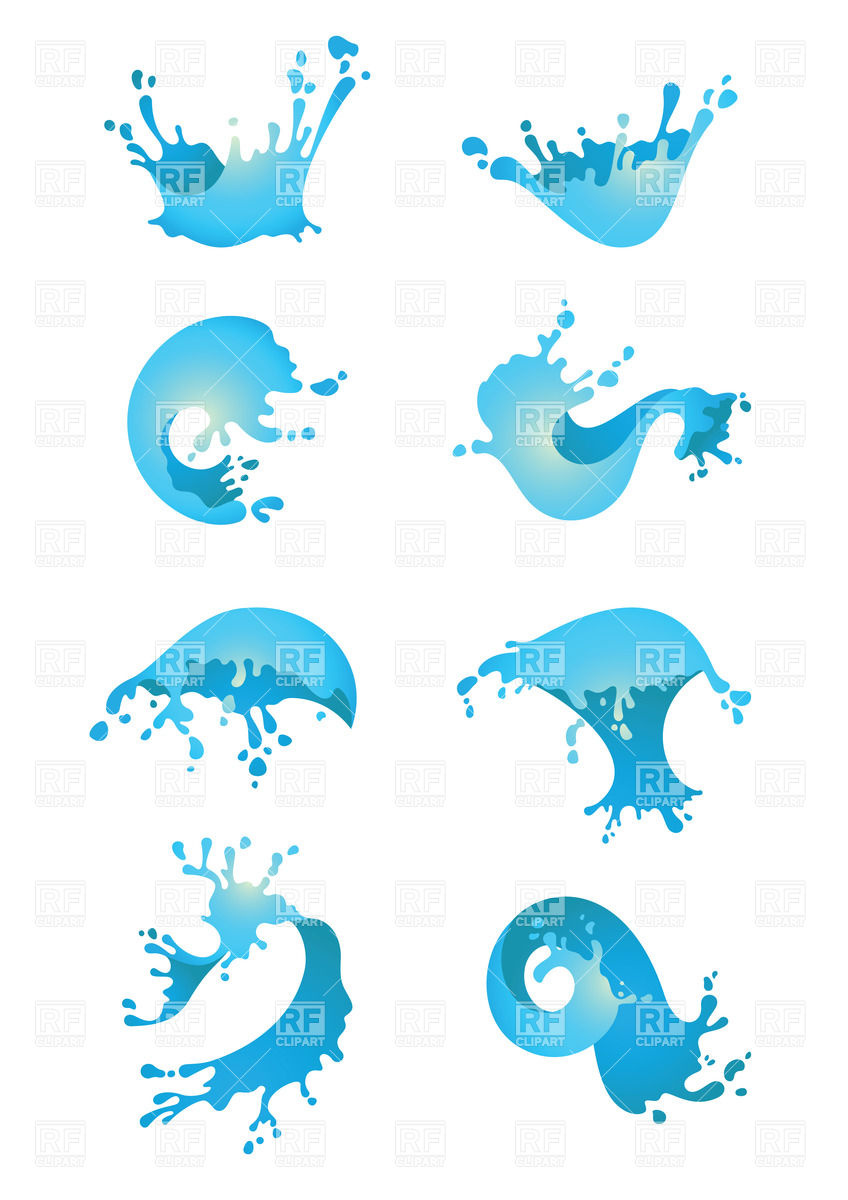 Royalty Free Vector Clip Art Illustration Blue Splash Wave Pictures
