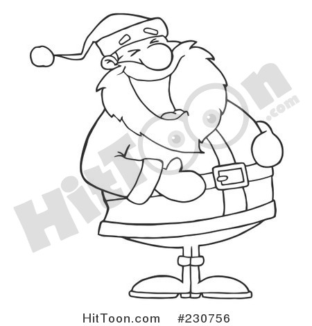 Santa Clipart  230756  Coloring Page Outline Of Santa Laughing   1 By