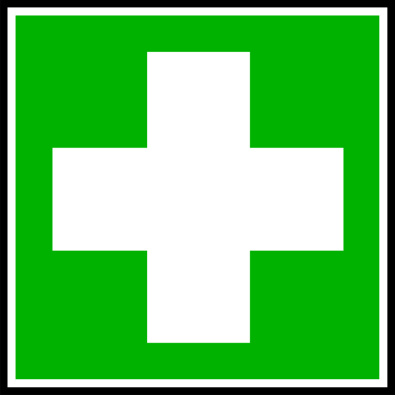 Security By Yves Guillou   A Green Information Sign For A First Aid    