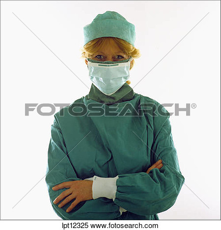 Stock Image Of Mr Nurse Wearing Scrubs And Face Surgical Mask Lpt12325    