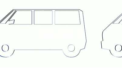 Video Footage Clip   Rotation Of 3d Van Bus Cartransportationbus