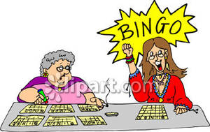 Women Playing Bingo   Royalty Free Clipart Picture