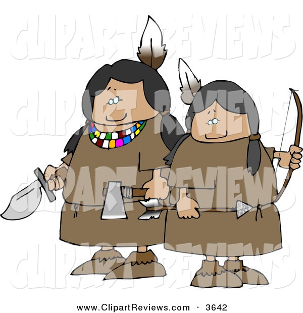 Women Warriors With A Knife Hatchet Bow And Arrow Clipart By Djart