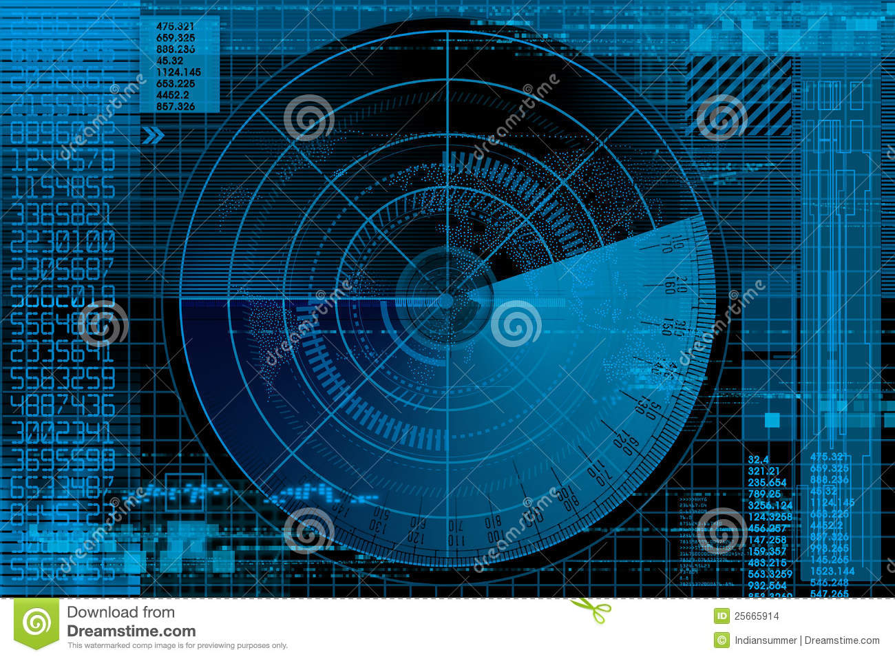 Abstract Radar Illustration Background Pattern Poster