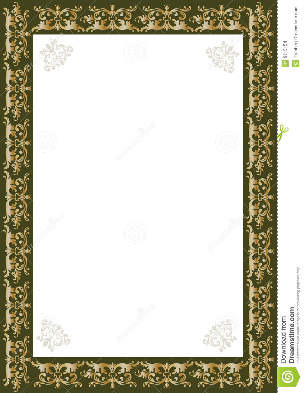 An Illustrated Gold Frame With A Classic Decorative Design