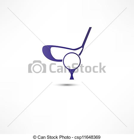 Art Vector Of Golf Ball And Putter Icon Csp11648369   Search Clipart    