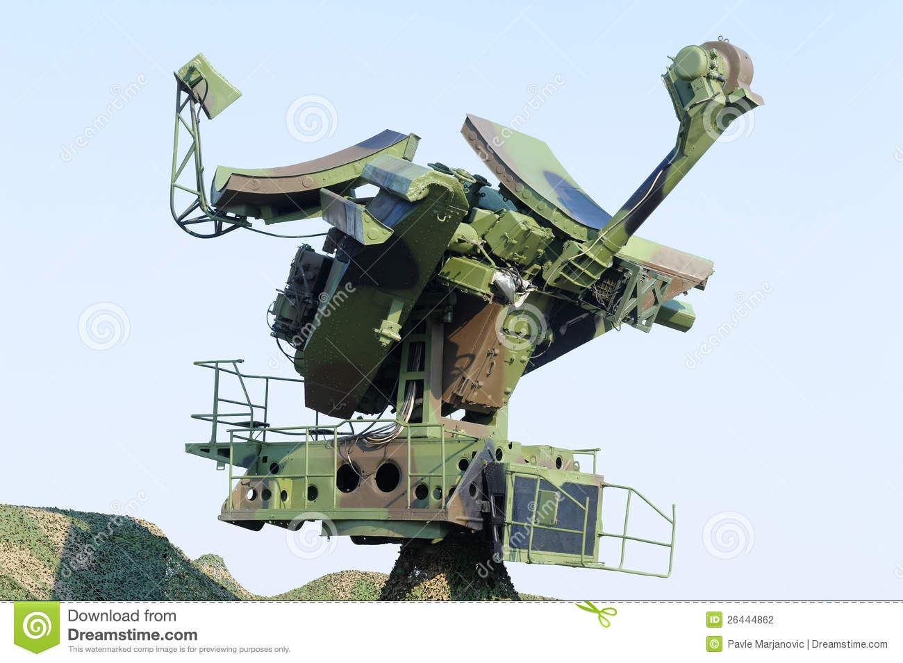 Camouflaged Mobile Military Radar Can Be Used With Missile Launcher