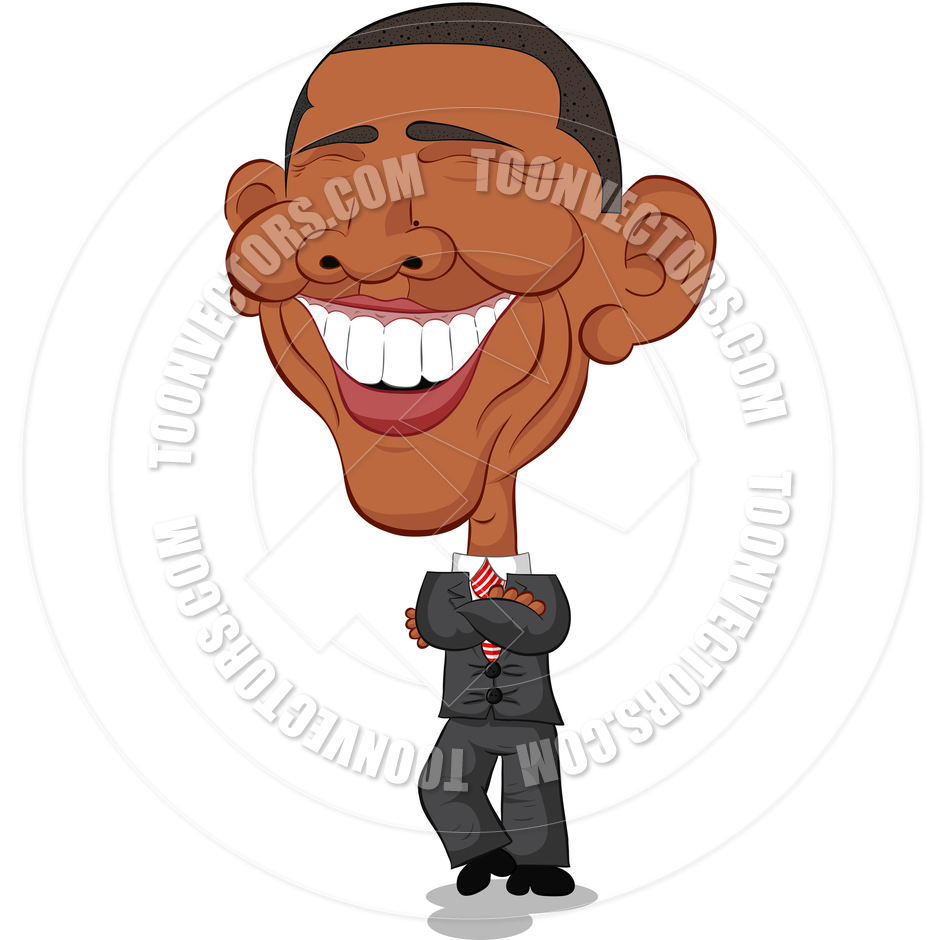 Cartoon Barack Obama Caricature By Emrcartoons   Toon Vectors Eps    