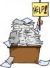 Cartoon Clipart Picture Of An Employee Buried Under Paperwork