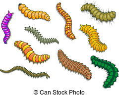 Cartoon Worms And Other Insects Vector Illustration