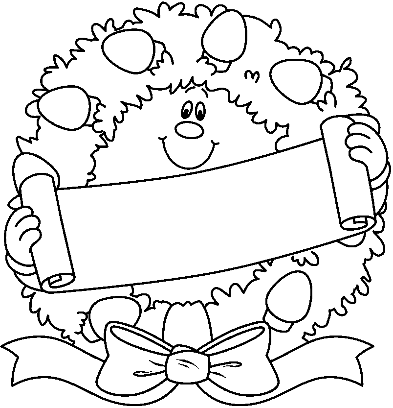 Christmas Wreath Coloring Page   Free Coloring Pages