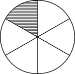 Circle Divided Into Sixths With One Sixth Shaded