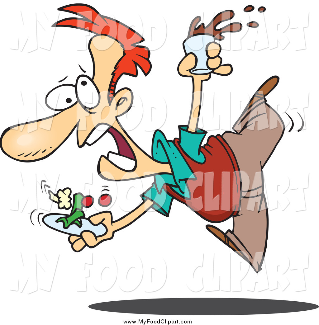 Clip Art Of A Red Haired Clumsy Guy Spilling His Food By Ron Leishman