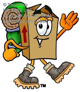 Clipart Illustration Of A Box In Hiking Gear