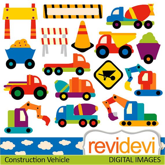 Digital Clipart   Construction Vehicle 07370   Commercial Use For Per
