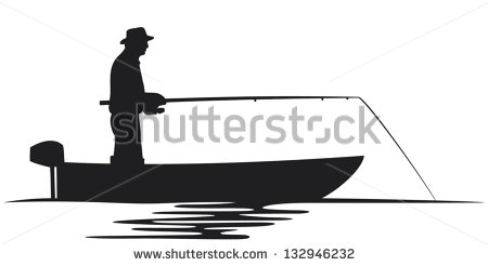 Fishing Design Fishermen In A Boat Fishing    Stock Vector